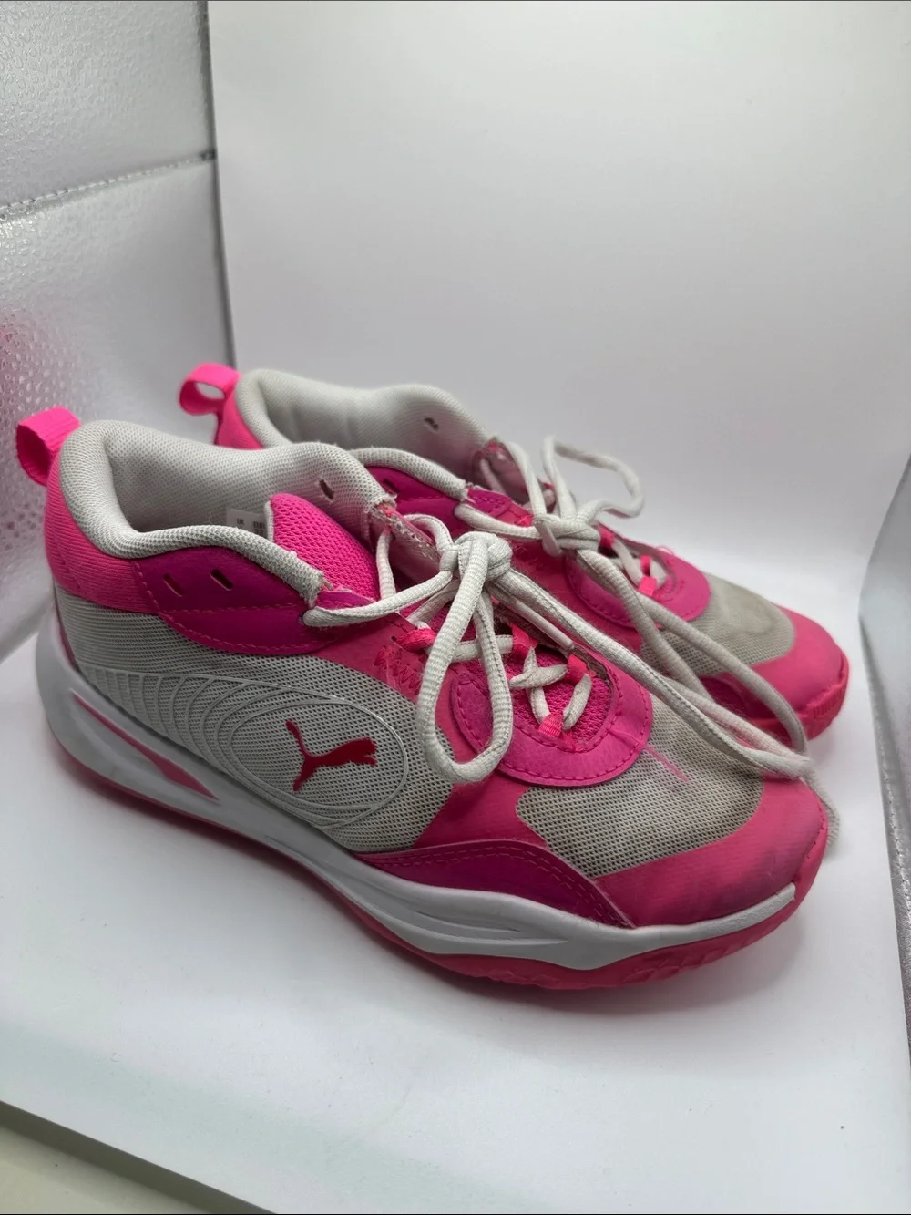 Puma Kids Pink and White Lightweight Sneakers